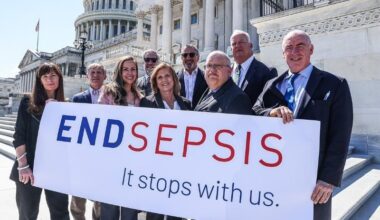 Ciarán and Orlaith Staunton with members of the End Sepsis team in Washington, DC.