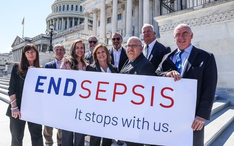 Ciarán and Orlaith Staunton with members of the End Sepsis team in Washington, DC.