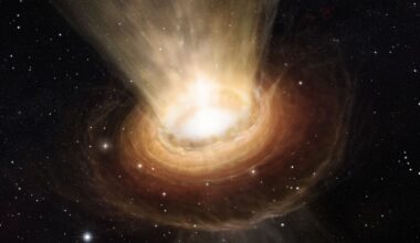 Artist's impression of the surroundings of a supermassive black hole. Credit - ESO / M. Kornmesser