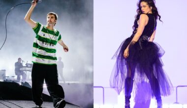 Fontaines D.C.'s Grian Chatten and Rosalía. Credit: Andy Ford for NME/Kevin Mazur/Getty Images for Live Nation