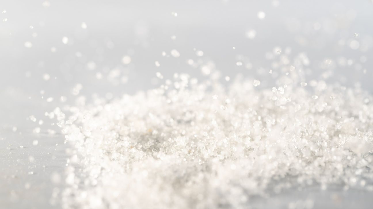 White artificial sweetener crystals on a table