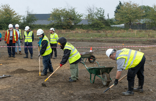 Medieval fort and Bronze Age flint unearthed during drainage project excavations in Co Dublin