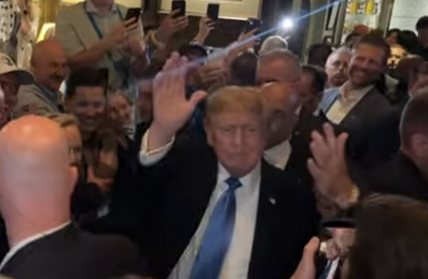 Chants of 'USA' and 'four more years' as Trump made brief appearance in Doonbeg hotel bar
