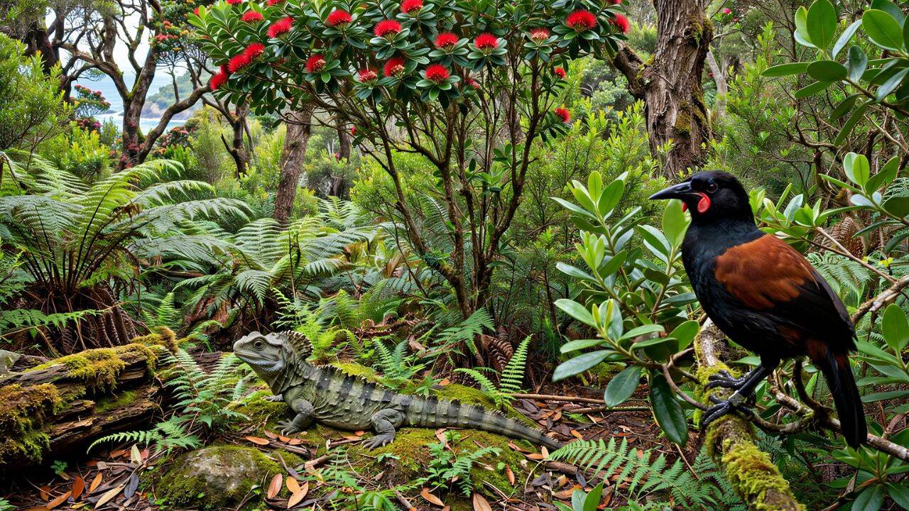 PC: AI Generated How Moutohora recovered after introduced pests were removed