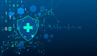 Digital Healthcare Security Shield with ECG Technology Concept
