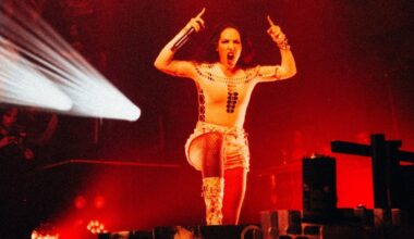 Alissa White-Gluz onstage in 2026