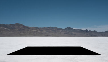 black square by gregory orekhov contrasts utah’s white salt flats
