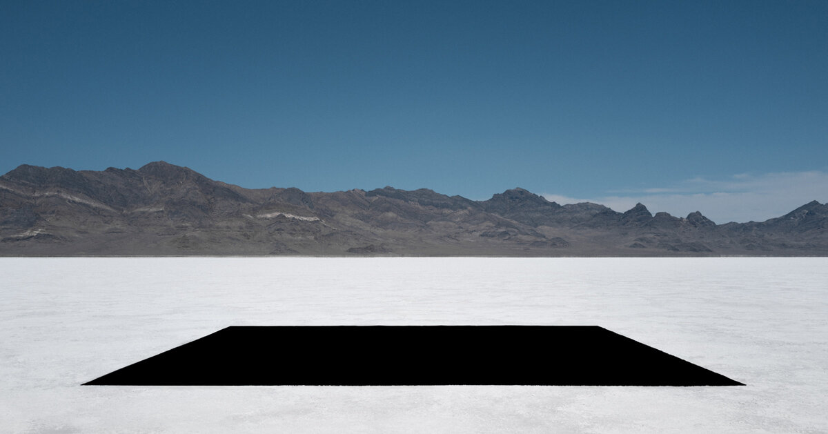 black square by gregory orekhov contrasts utah’s white salt flats