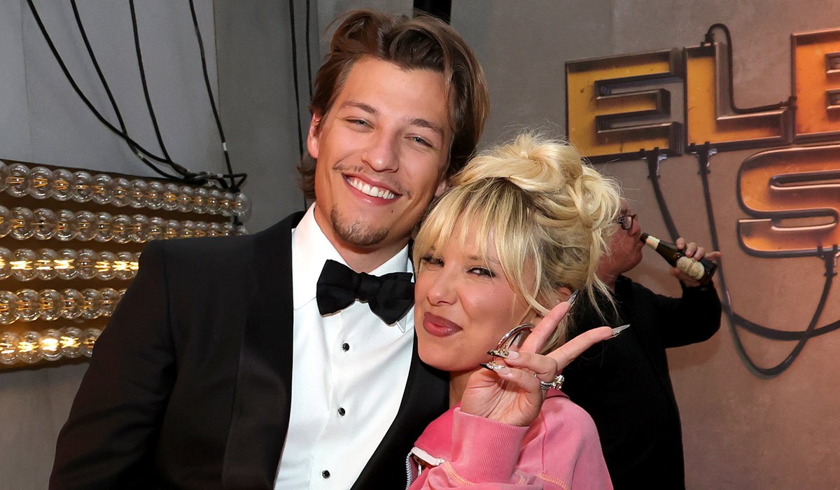 Jake Bongiovi and Millie Bobby Brown at the after party for the World Premiere of Netflix's The Electric State in Los Angeles. Pic: Getty Images