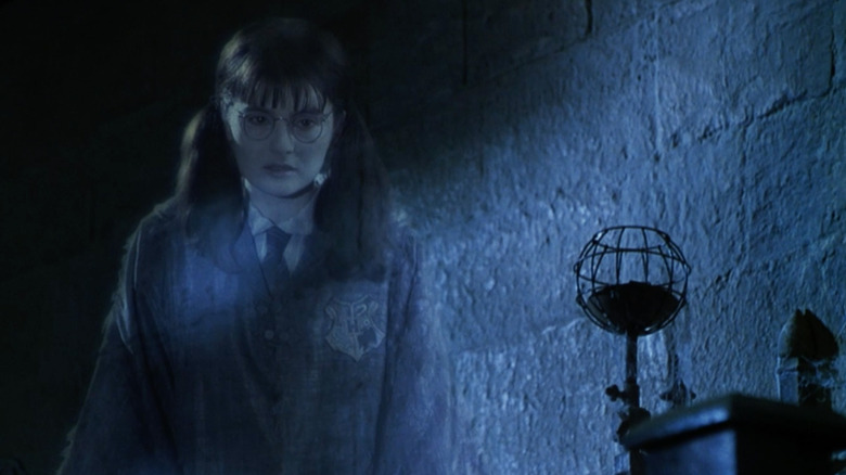 Moaning Myrtle looking scared in Harry Potter and the Chamber of Secrets