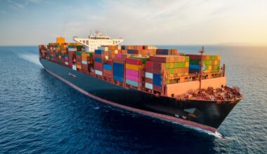 A cargo ship.