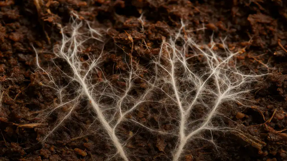 A mushroom's mycelium