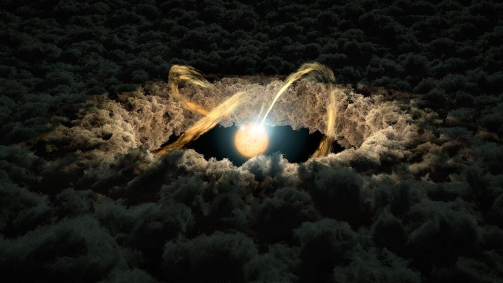During the Solar System’s first million years, its earliest outer worlds formed from material that was up to 92 percent heat-forged rock, while gas flowing through the young system filtered out much of the surrounding ice-rich dust.