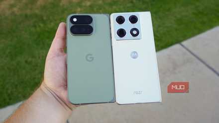 The Pixel 11 Pro Fold and Razr Fold in the hand. 