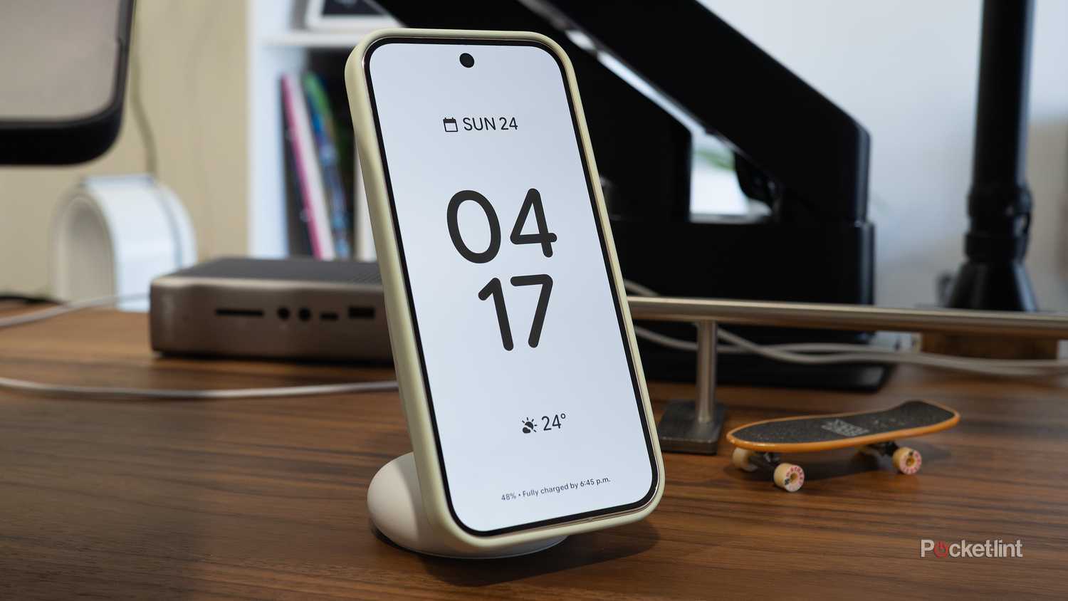 A Google Pixelsnap Charger and Stand.
