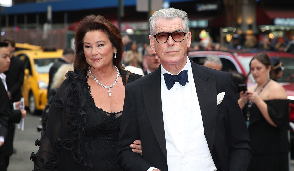 Keely Shaye Smith and Pierce Brosnan attend the opening night of "Good Night, And Good Luck" in April 2025. Pic: FilmMagic