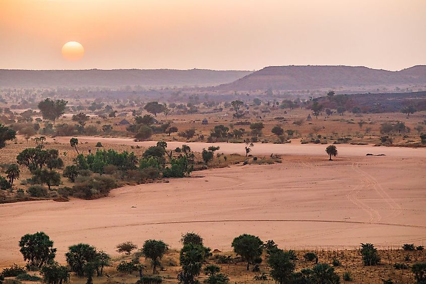 Sunset over the semi-arid Sahel in Niger.
