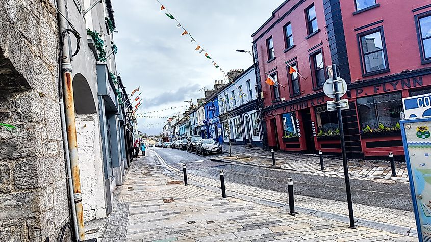 The main street of Carrick-on-Shannon, Ireland.