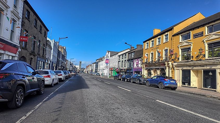 The main street of Longford, Ireland.