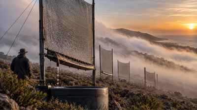 This Chilean community catches fog in giant nets and turns coastal mist into water; the unusual idea now harvests up to 650,000 litres a year in a drought-hit region