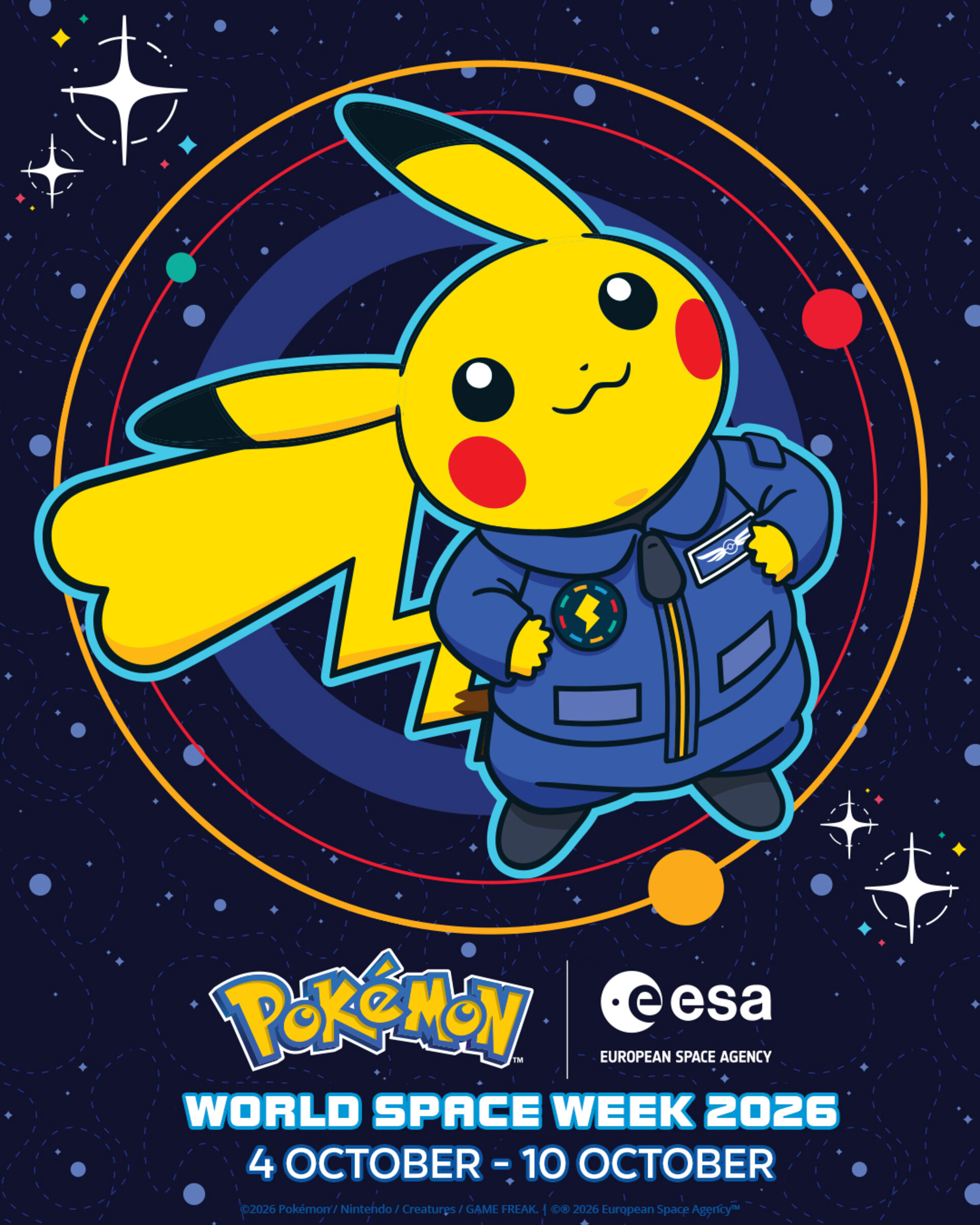 a promo poster for a Pokemon and ESA teamup
