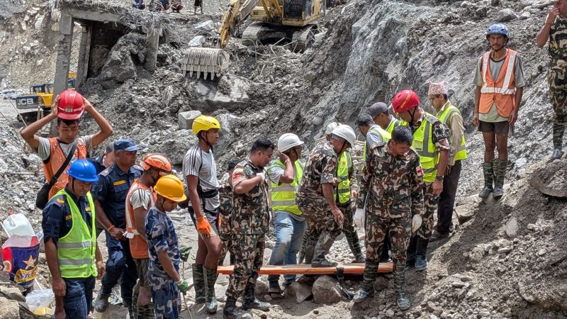 Two men pulled alive from Nepal hydropower plant tunnel nine days after floods