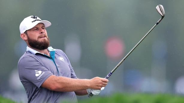 OAKMONT, PENNSYLVANIA - JUNE 15: Tyrrell Hatton of England plays his shot from the 14th tee during the final round of the 125th U.S. OPEN at Oakmont Country Club on June 15, 2025 in Oakmont, Pennsylvania. (Photo by Warren Little/Getty Images)