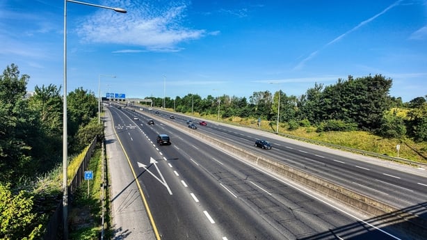 Cars on the m50 motorway in Dublin Ireland