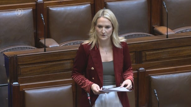 Helen McEntee speaking in the Dáil during the Tiple Lock debate
