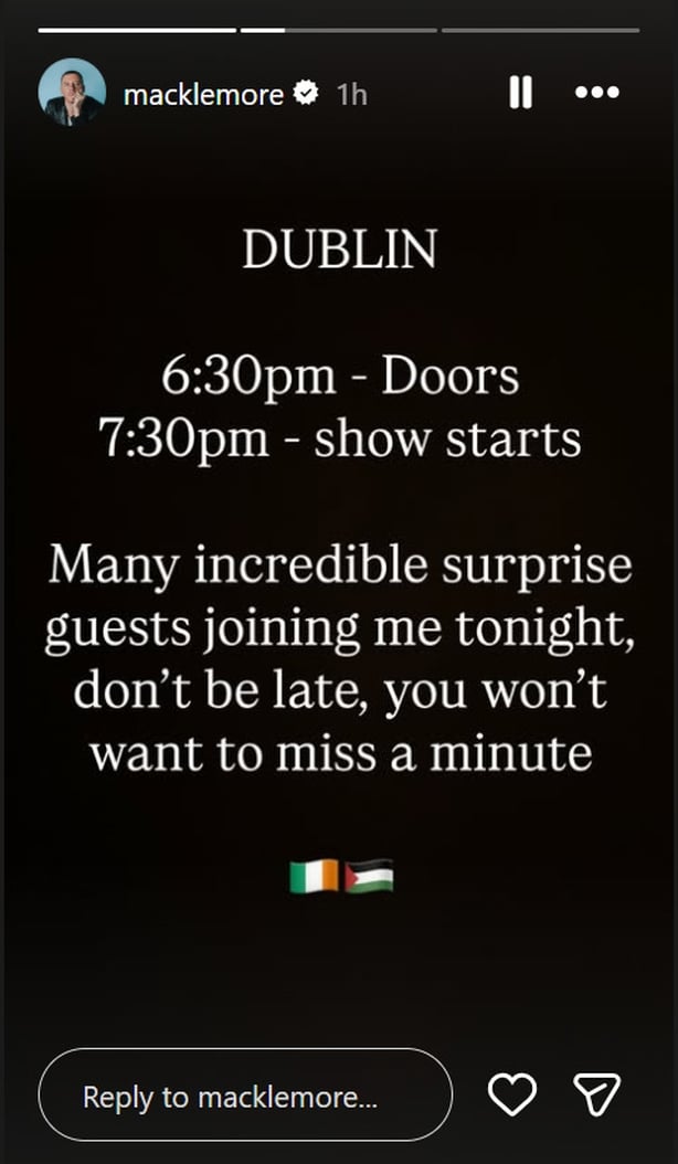 Macklemore Dublin gig showtimes