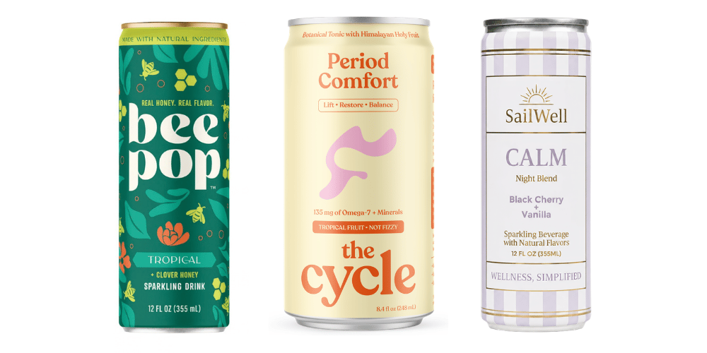 BeePop Tropical + Clover Honey Sparkling Drink, The Cycle Period Comfort and SailWell Calm