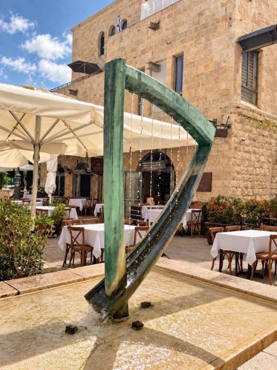Nevel David Brasserie courtyard in Jerusalem Music Square