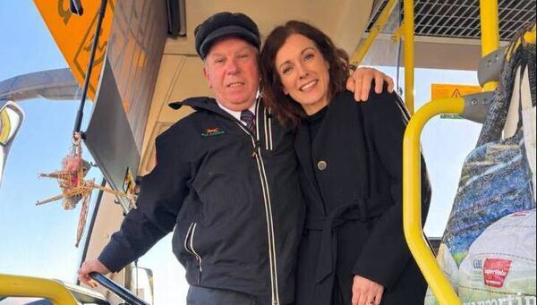 Retiring bus driver, Pat McGarry pictured with the principal of Elphin Community College Ann Gilleran. Pic: Elphin Community College
