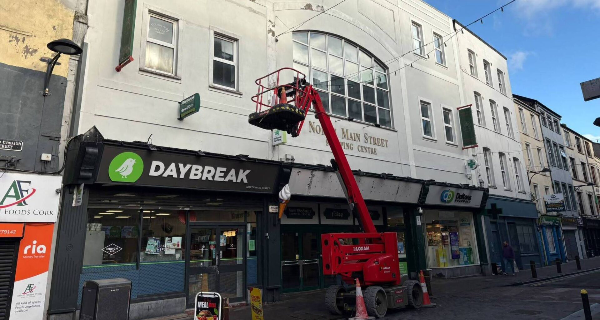 Work has started on North Main Street Shopping Centre ahead of the ONICE rink's opening in November