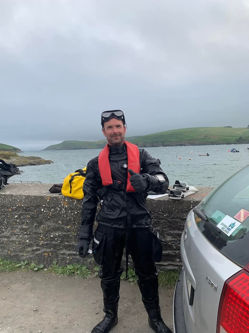 James Northover, one of the local divers who discovered the long-snouted seahorse while night diving in the seagrass beds at Oysterhaven, Co Cork.