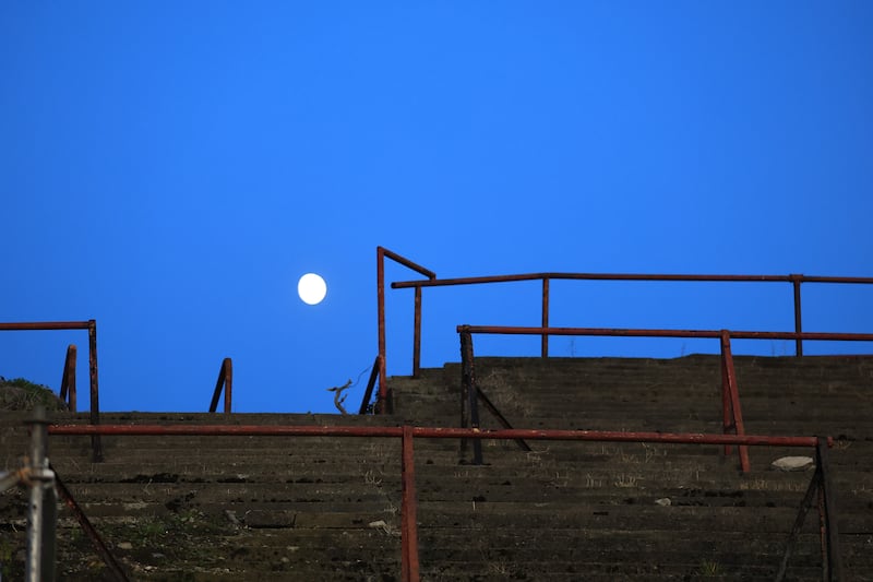 A view of the moon from Dalymount Park. Photograph: Bryan Keane/Inpho