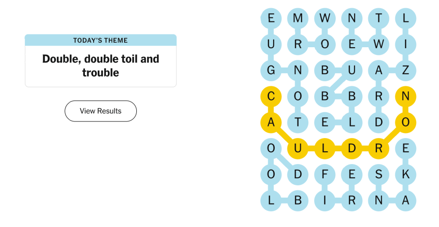 The completed NYT Strands puzzle for Oct. 29, 2026.