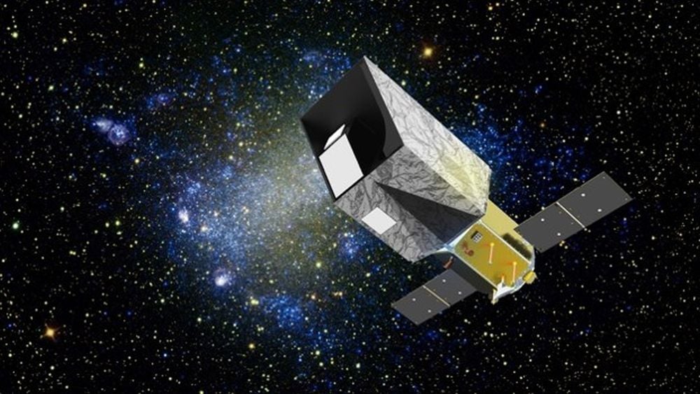 This artist's illustration shows NASA's UVEX (UltraViolet EXplorer) space telescope. Scheduled to launch in 2031, UVEX will perform a sky survey in Ultraviolet, complementing other sky surveys like the Nancy Grace Roman's surveys, and the ESA's Euclid surveys. Image Credit: SDL/NASA/JPL-Caltech