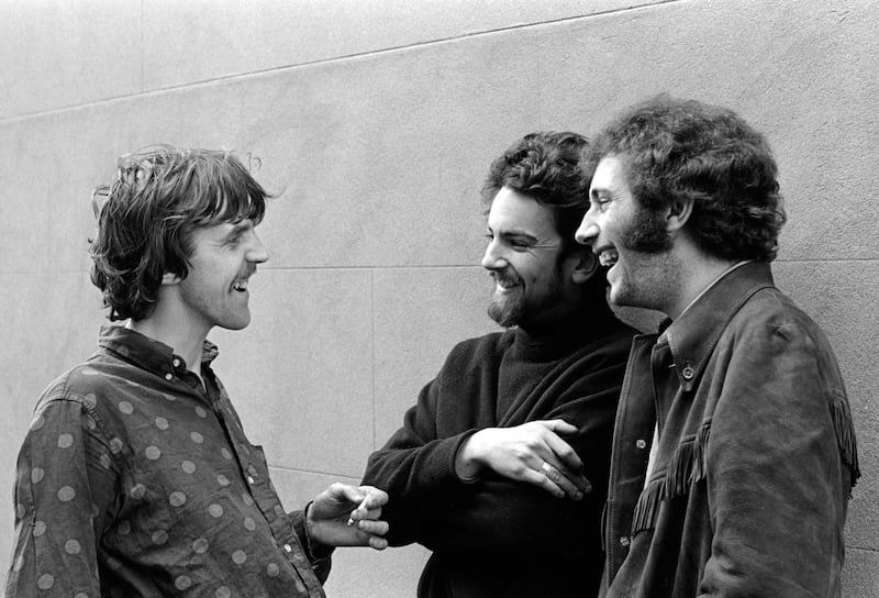 Sweeney's Men: Andy Irvine (centre) with Johnny Moynihan and Terry Woods. Photograph: Brian Shuel/Redferns