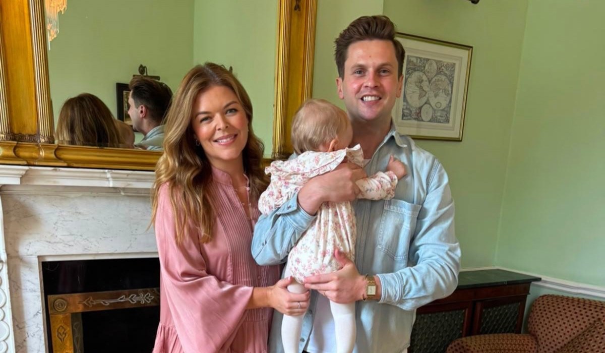 Doireann Garrihy, Mark Mehigan and baby Rosie head to nephew's christening. Pic: Mark Mehigan/Instagram