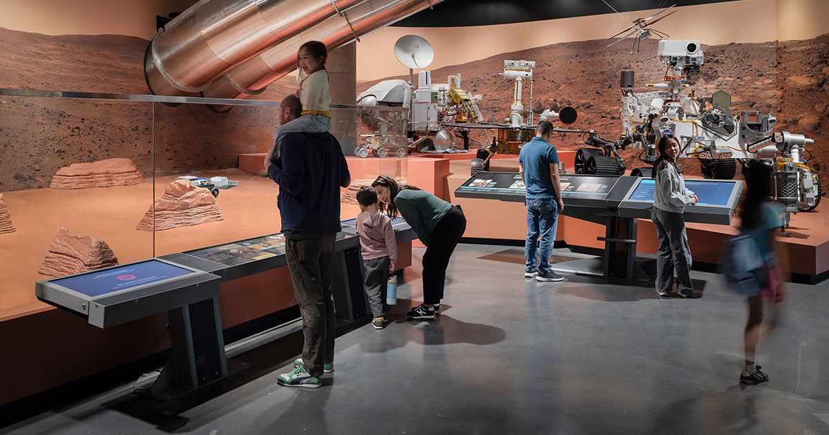 JPL artifacts join towering shuttle at new Oschin Air and Space Center