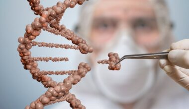 Scientist altering DNA.