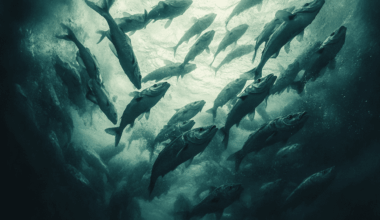 AI image of fish in choppy water