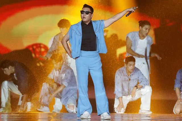 Han Myung-Gu/WireImage Psy performs during the Seoul Festa 2022 'K-Pop Super Live' concert on August 10, 2022 in Seoul, South Korea