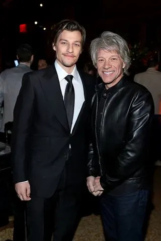 Getty Images ake Bongiovi and Jon Bon Jovi attend the Damsel World Premiere