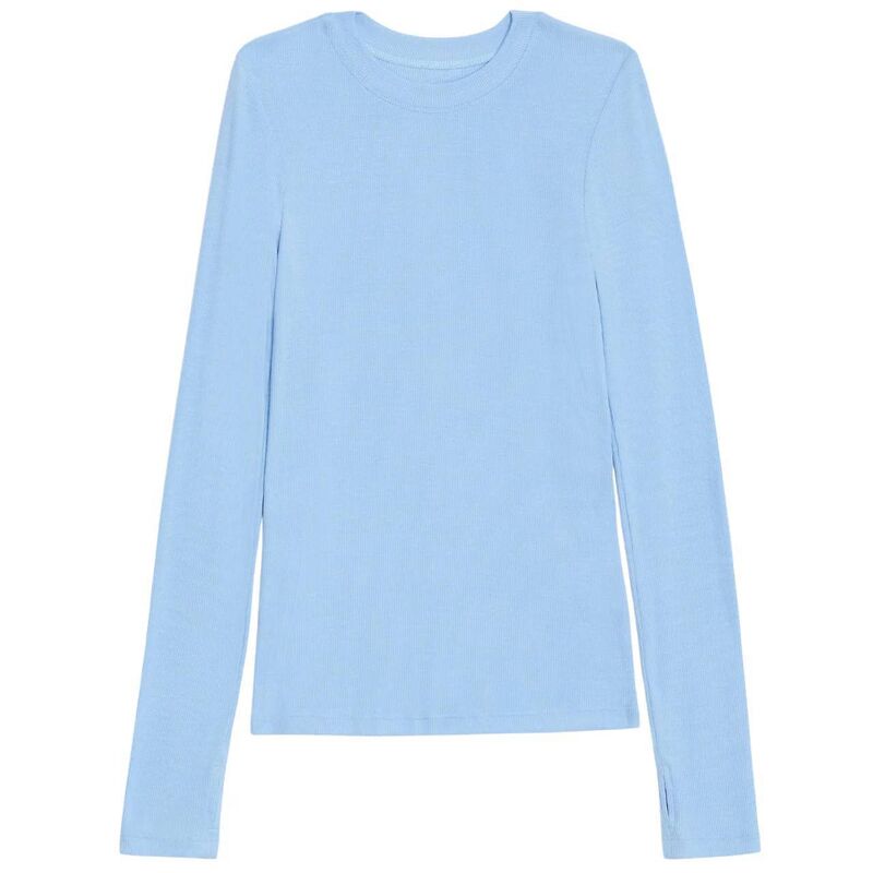 Long Sleeve Ribbed Yoga Top, €119, Seagreen