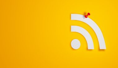 Pin Paper RSS Symbol on Yellow Background