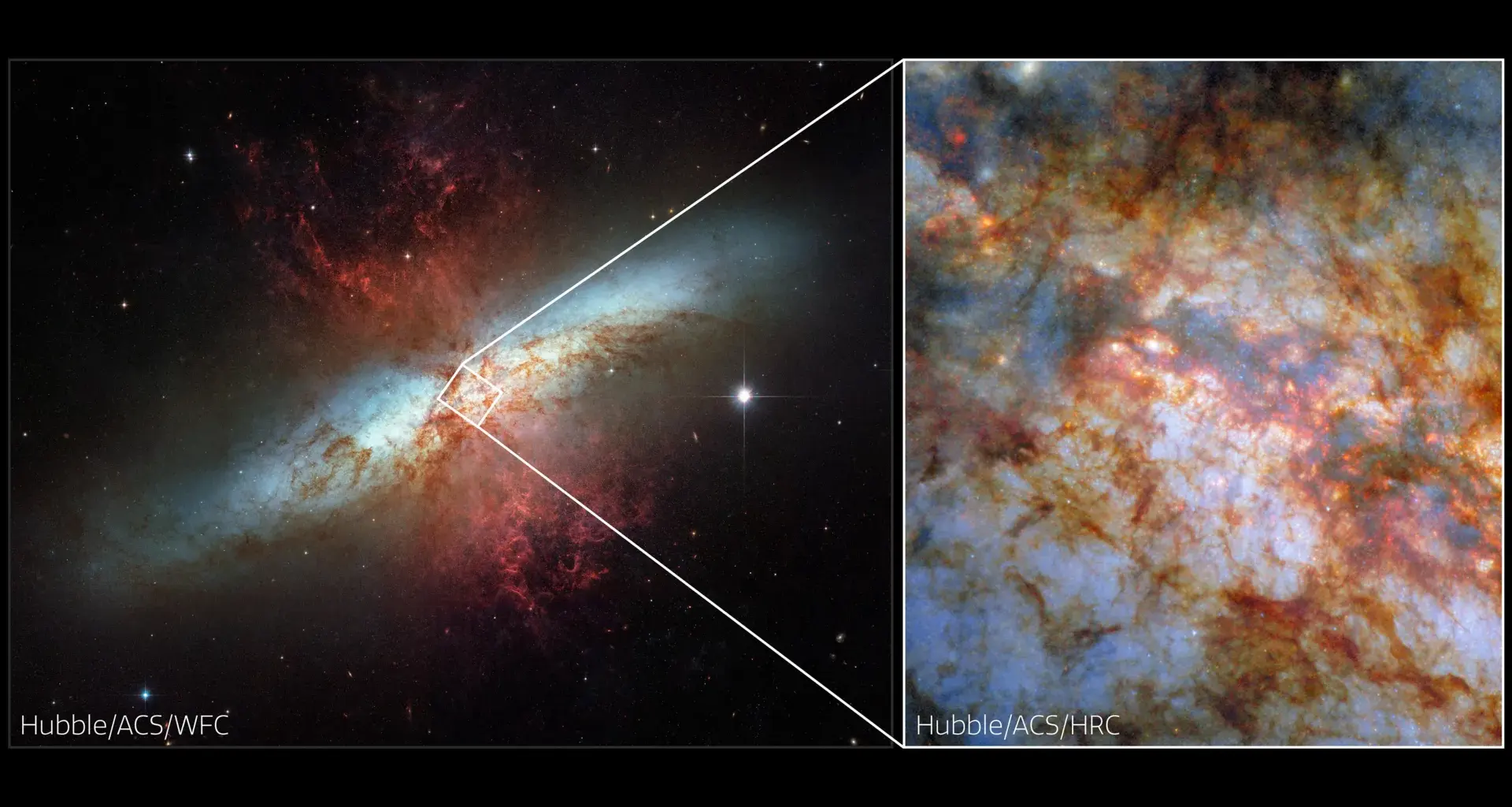 Hubble just revealed the fiery heart of the Cigar Galaxy