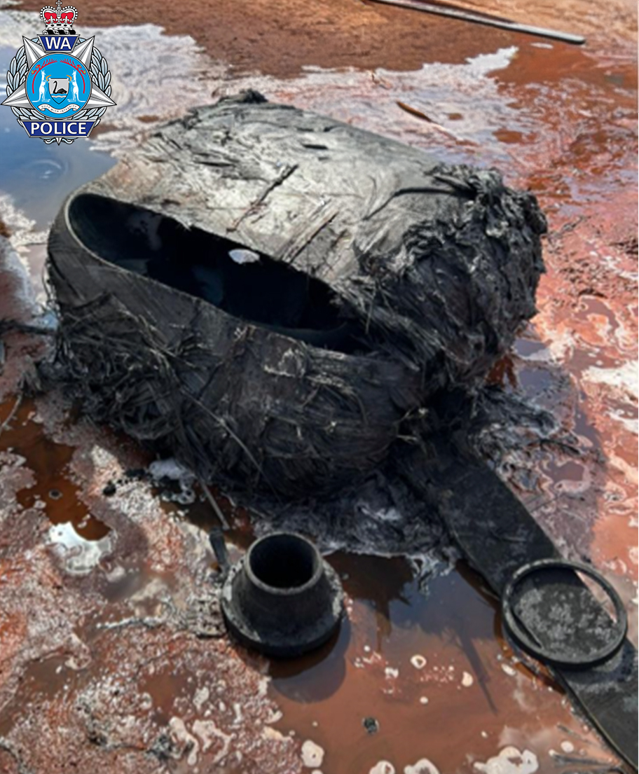 Suspected space junk from a Chinese rocket crash site in the Australian desert.