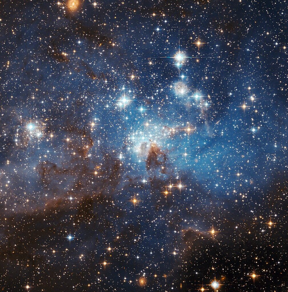 LH 95 stellar nursery in the Large Magellanic Cloud (Credit : NASA, ESA, and the Hubble Heritage Team)